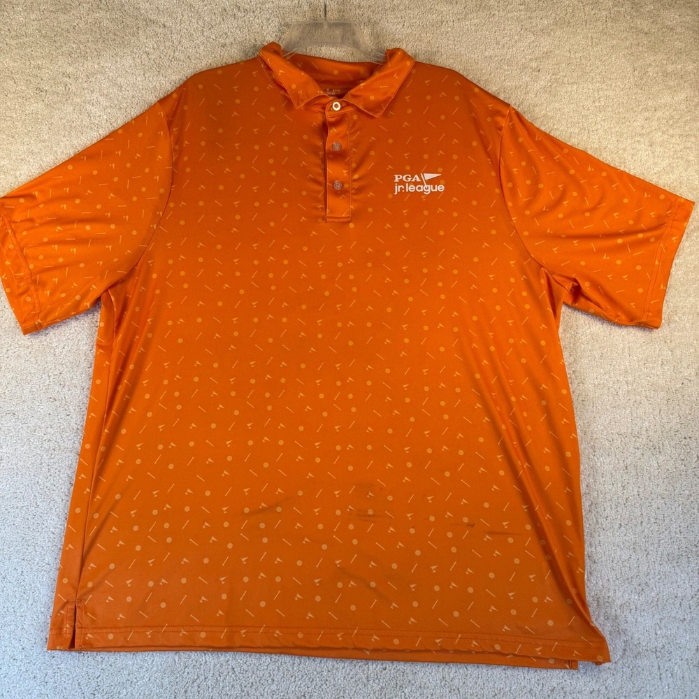 PGA Jr League Garb Orange Golf Polo Shirt Jordan‎ 9 Mens XL Extra Large